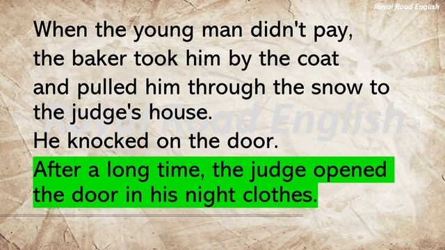 Learning English with stories - The baker and the judge, Learning English Vocabulary t