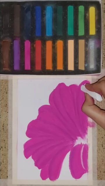 Pink Daisy Flower With Soft Pastel for Beginners