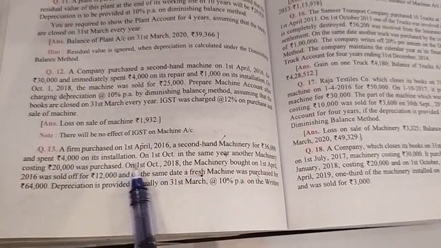 Depreciation, class-11, dk goel, chapter -16, Q-11,12,13 @Bansalclasses227  #india #11class