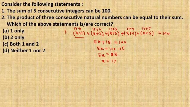 The sum of 5 consecutive integers can be 100.The product of 3 consecutive number can be equal to su
