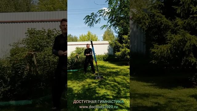 Отработка ударов шестом на макиваре в деревне (3)