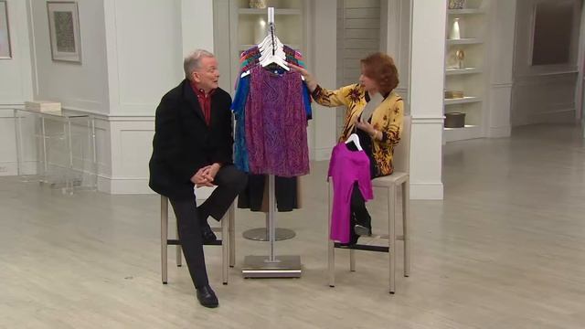 Bob Mackie's Sheer Printed Vest & Scoopneck T-shirt Set with Sharon Faetsch