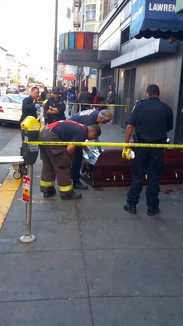 Coffin on sidewalk Satan's bed found in San francisco
