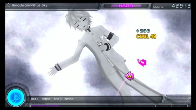 Project DIVA F - Kagamine Len  (Student Council Officer) - Monochrome∞Blue Sky (Gameplay. Hard)