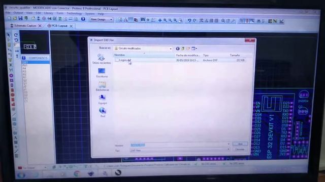 Logo .dxf a pcb en PROTEUS exportado de ColerDRAW