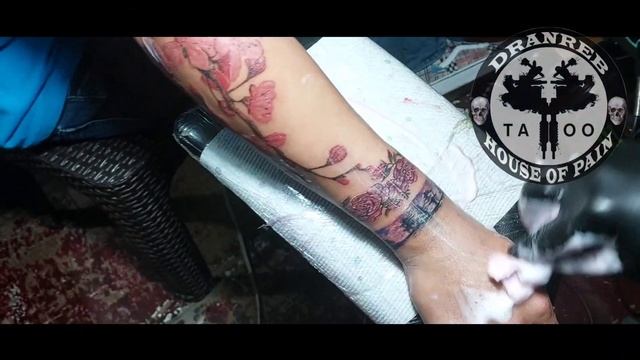 SAKURA FLOWER TATTOO IN PROGRESS WATCH NOW GUYS