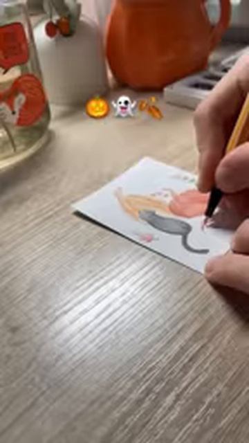 the idea of a Halloween postcard🍂👻🎃 идея открытки на Хеллоуин! #diy #papercraft #halloween