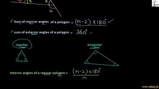 Sum of Angles of a Polygon, Math Lecture | Sabaq.pk |