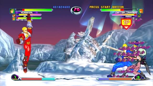 Marvel VS Capcom 2 - Jin/Morrigan/Captain Commando - Expert Difficulty Playthrough