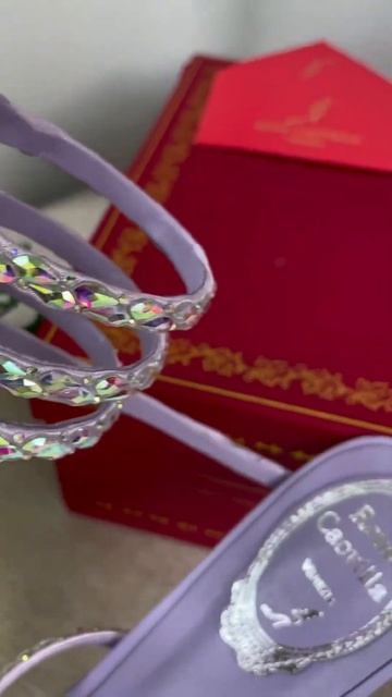 Ren Caovil RC Women purple Cleo Sexy Crystal-Embellished Heel Shoe super cleo purple celebrity