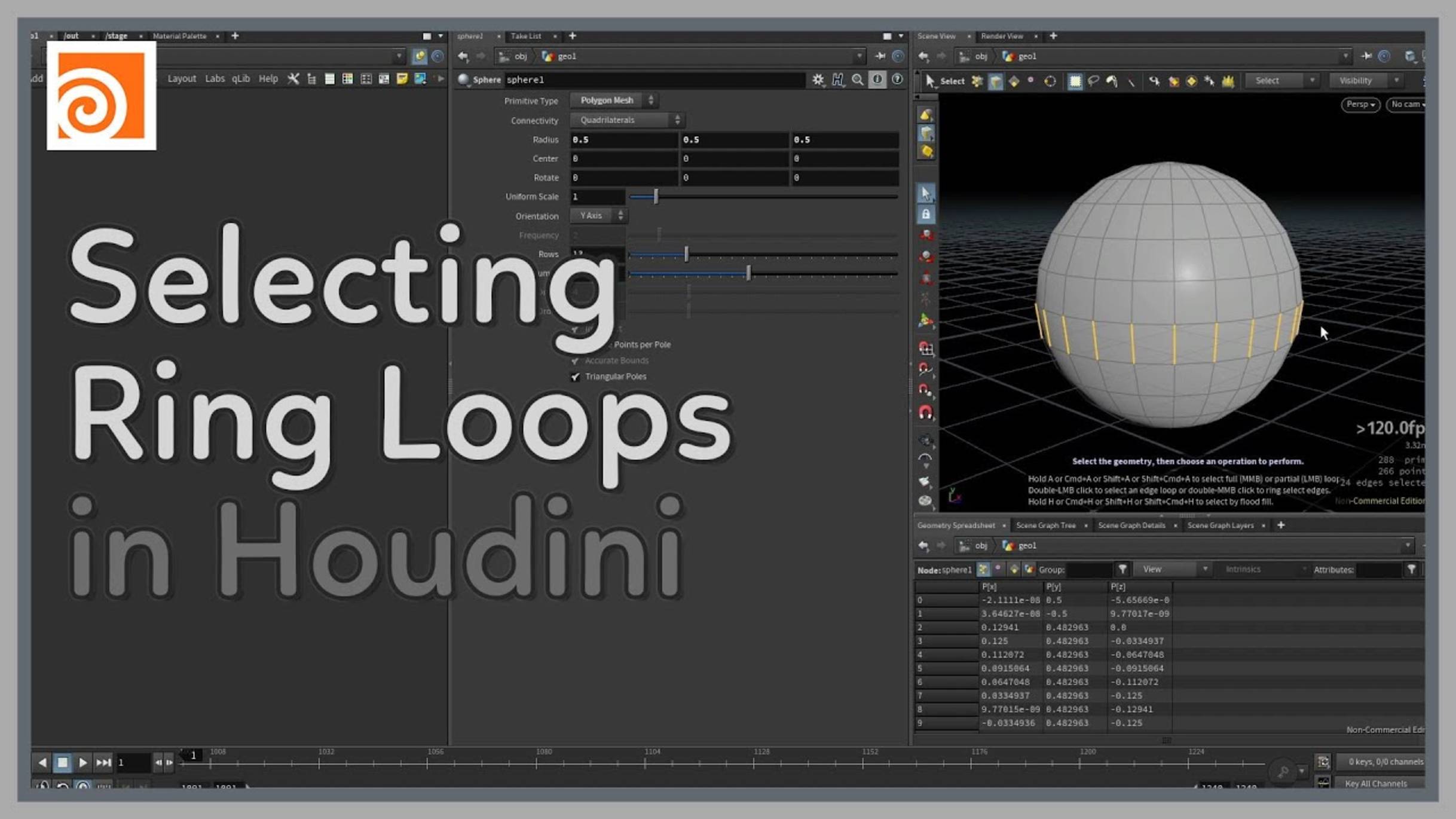 83 Selecting Ring Loops in Houdini