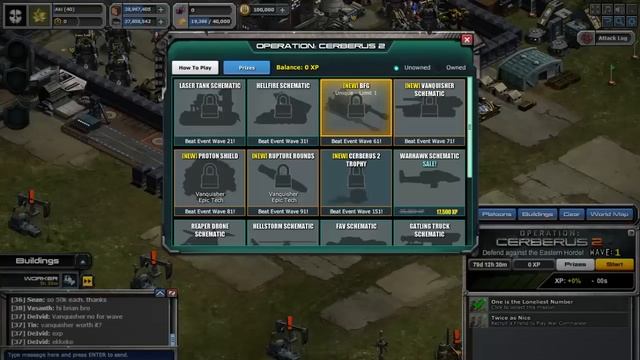 War Commander- Operation: Cerberus 2 - Event prizes