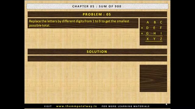 APTITUDE IMPROVEMENT COURSE 05 PROBLEMS 01 TO 15 SUM OF 900