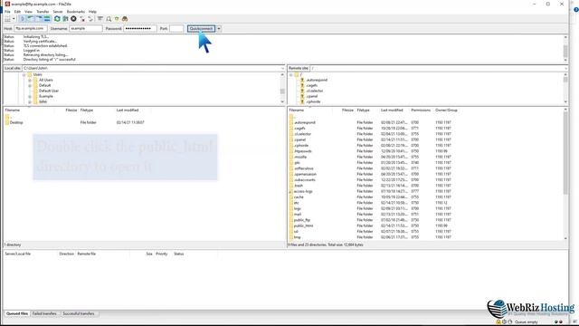 How to Create or Delete a Directory Using the FileZilla FTP Client