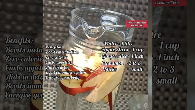 Apple Cinnamon Ginger detox water l #SHORTS l detox for immunity l detox for weight loss/detox drin