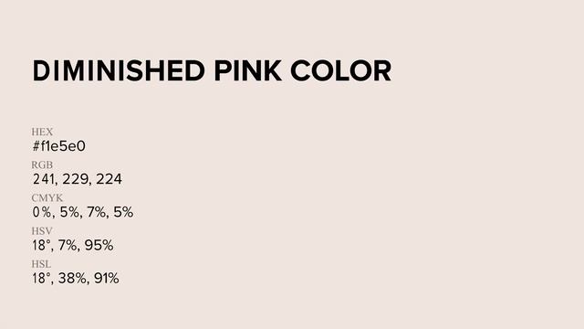 Diminished Pink color #f1e5e0 hex Cool Red color f1e5e0
