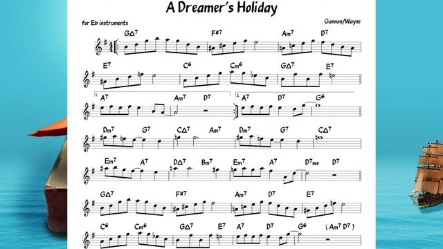 A Dreamer's Holiday (Mabel Wayne) Backing track + score for Eb alto instruments