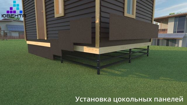 Установка свайно-винтового фундамента. Два варианта обвязки.