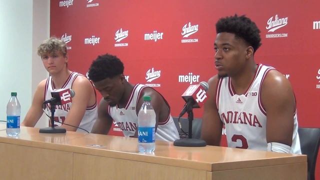 Logan Duncomb, Xavier Johnson and Michael Durr -- IU basketball media day 2021