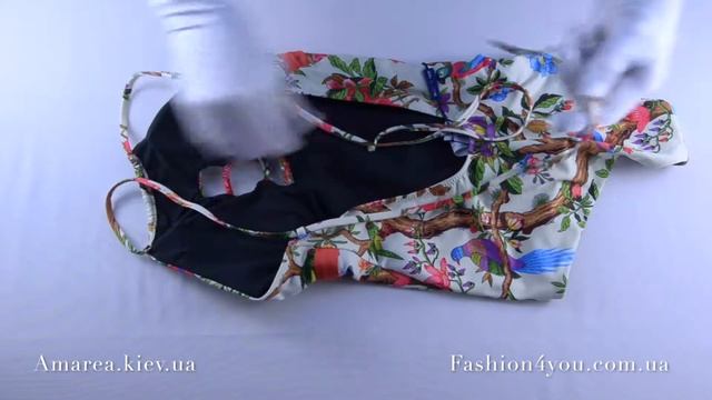 Белый цветочный купальник боди Miss Marea 19489