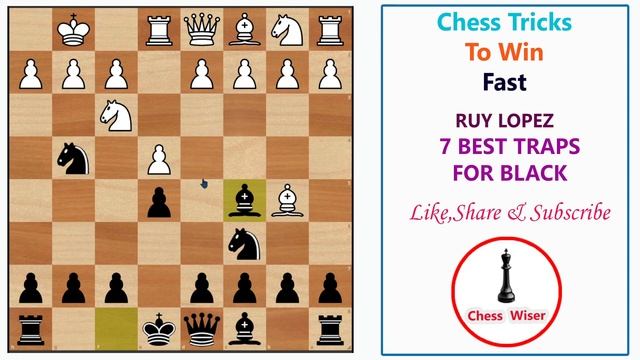 7 Best Chess opening tricks and traps for black in Ruy Lopez,win fast,secret ideas,strategy & Moves