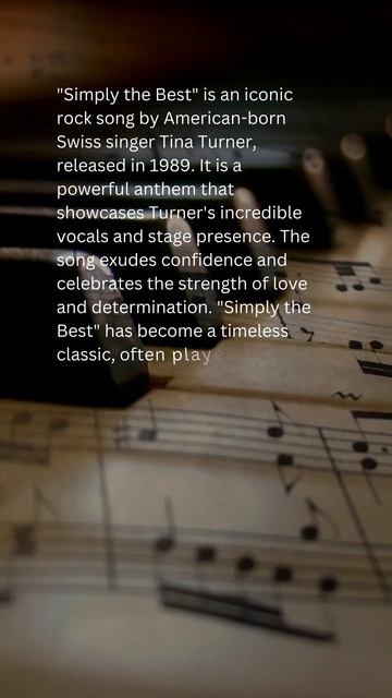Ranking Simply the Best by Tina Turner #shorts