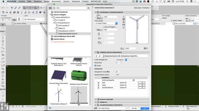 ARCHICAD animazione pale eoliche