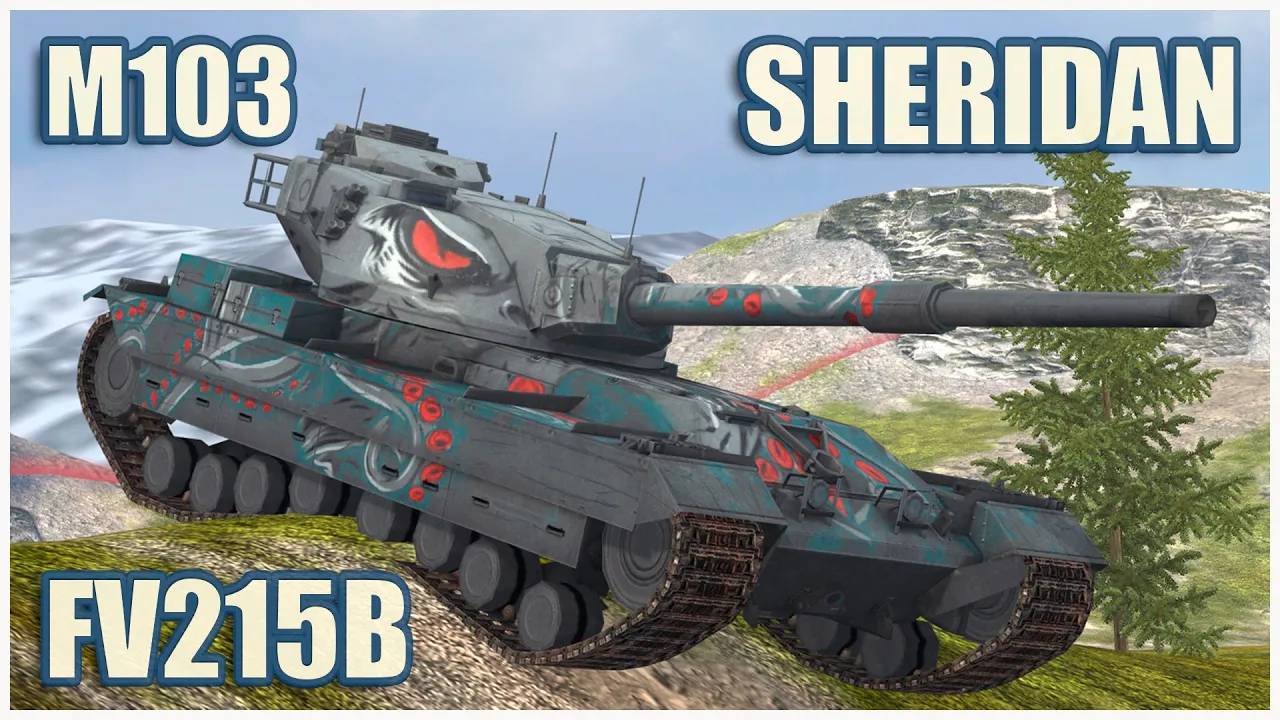 FV215b, Sheridan & M103  Tanks blitz Gameplay