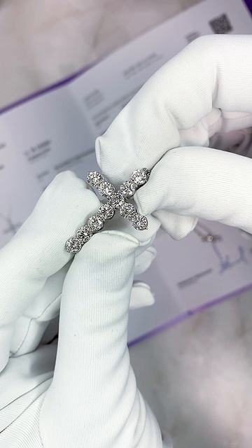 Крест с бриллиантами на цепи арт: К9039