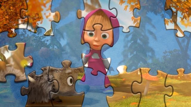 Masha and the hedgehog/Putting together puzzles for children Masha and the Bear