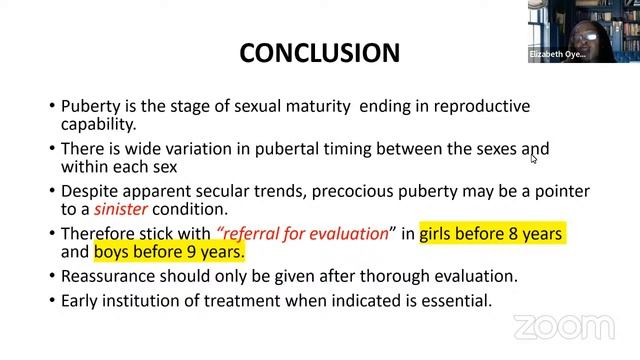 Too Early Pubertal Development: When should the Paediatrician be alarmed? By Dr Elizabeth E Oyenusi