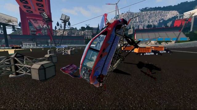 Insane Big CRUSHSTAITION Monster Trucks Jumps and Crushing Cars #2 - BeamNG Game