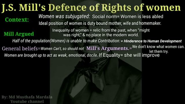 J S Mill's Defence of Rights of women/ Political thinkers series