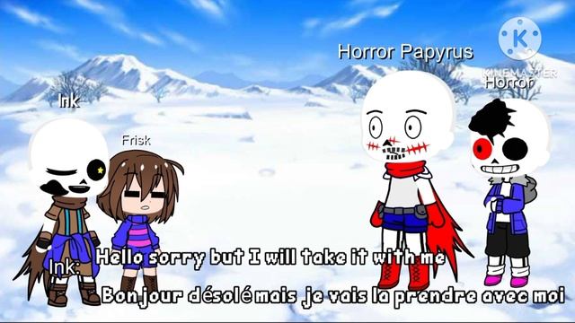 Frisk and Sans visit  || Undertale AUs ||Horrortale FT. Horror sans Horror papyrus & ink error 2