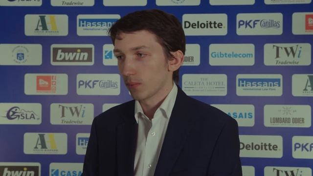 Round 1 Gibraltar Chess post-game interview with Grigoriy Oparin