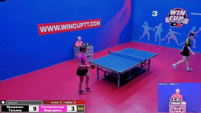 Ярошенко Татьяна 3-2 Салтановская Маргарита   Восток 3  WIN CUP 22.07.2020 Прямой эфир Зал 3