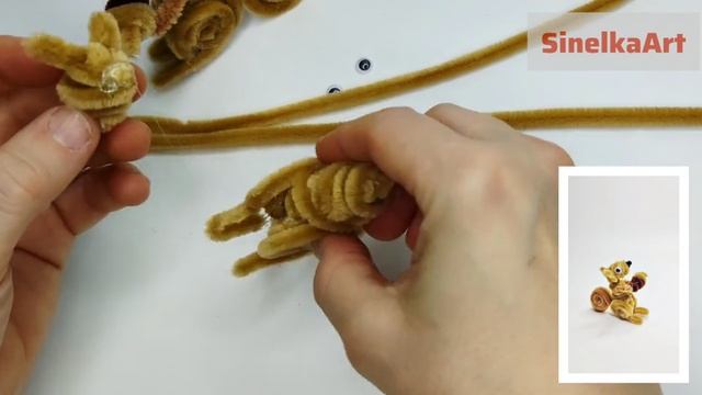 Белка из синельной проволоки / детские поделки / поделки в сад