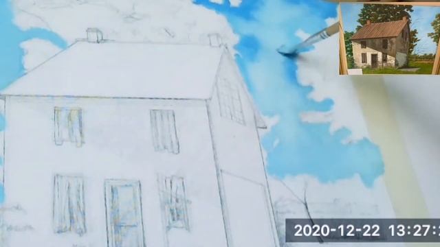 Acrylic painting tutorial | How to paint blue sky. Part-1 (2021)