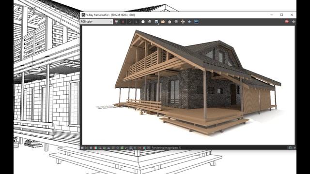 Рендер частного дома в SketchUP