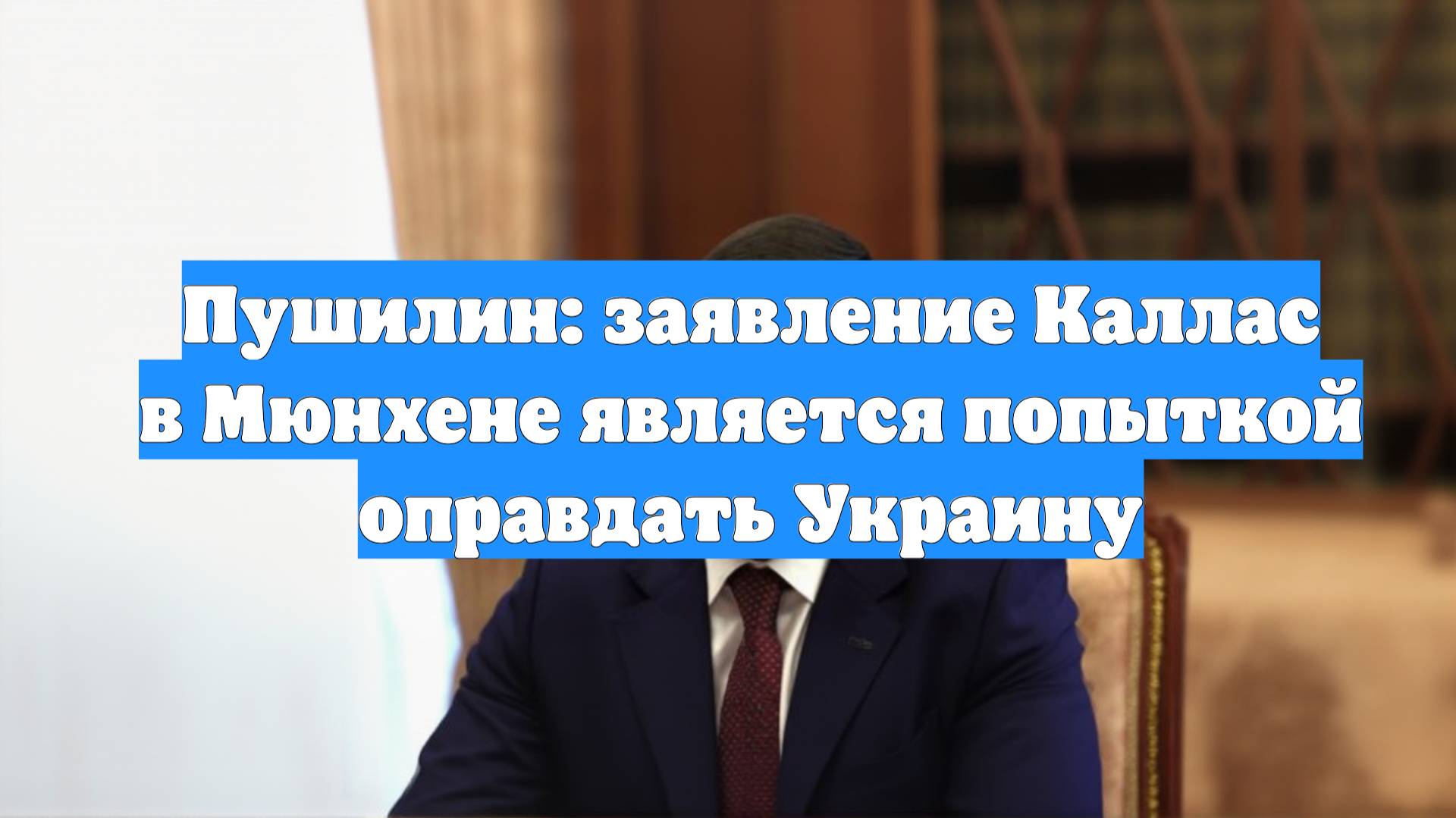 Пушилин: заявление Каллас в Мюнхене является попыткой оправдать Украину