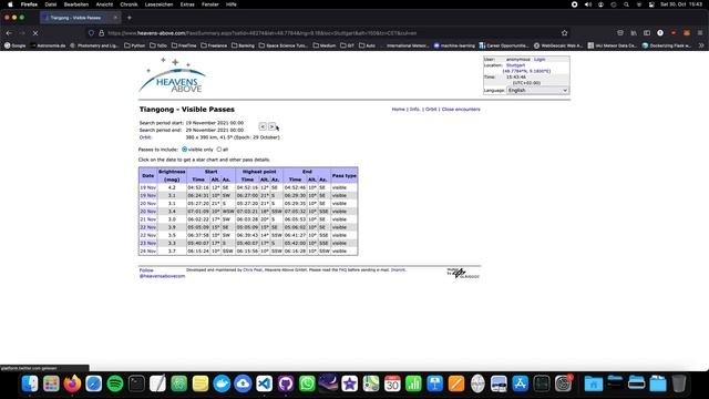 Space Science - Tools 3: Heavens Above