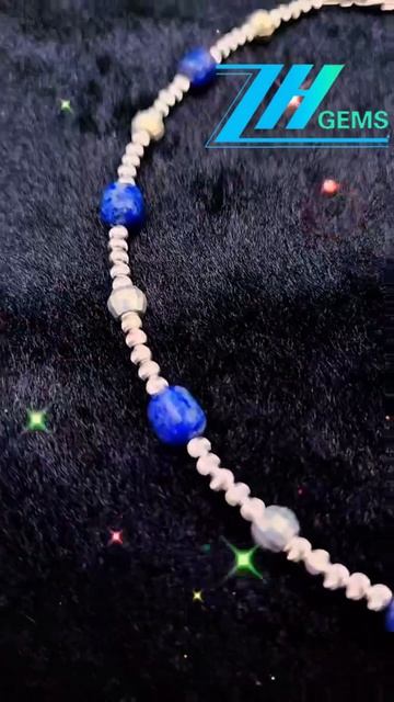 GN-20250217-05 S925 silver collar necklace retro style with Lapis Lazuli  bucket beads 16 inch
