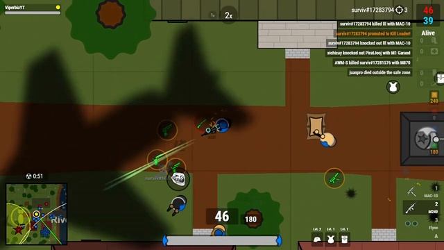 RECON VS LONE SURVIVR + M249 OFF SPAWN!! 50V50 GAMEPLAY!! (Surviv.io)