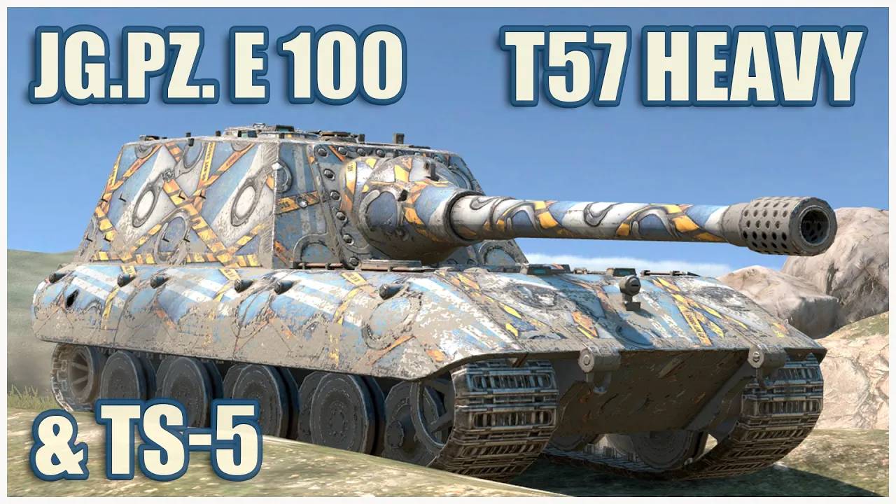 Jagdpanzer E 100, T57 Heavy & TS-5  Tanks blitz Gameplay