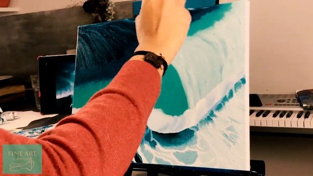 Painting A Wave - Fine Art by Melissa