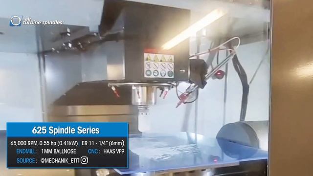 Engraving at 65,000 RPM on Haas VF9 CNC by Air Turbine Spindles®