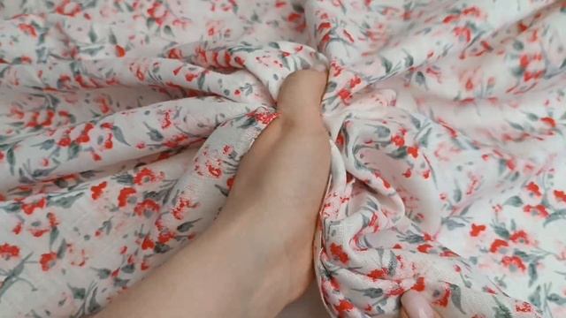 Лен Венеция принт белый мелкие цветы