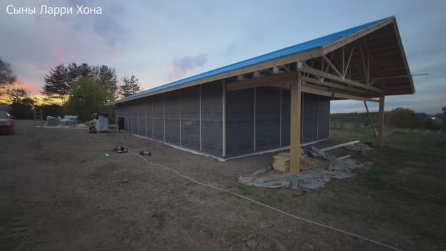 Утепляем каркасный дом. Накрываем белтермо гидро-ветрозащитной мембраной изоспан.