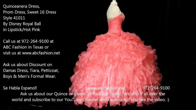 41011 Lipstick Hot Pink Disney's Royal Ball Quinceanera Dress, Sweet 16 Dress by www abcfashion net