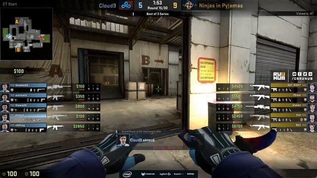 [rus]КЕЛЬН 2017 NiP против Cloud9 ESL One Cologne 2017 map2 de cache